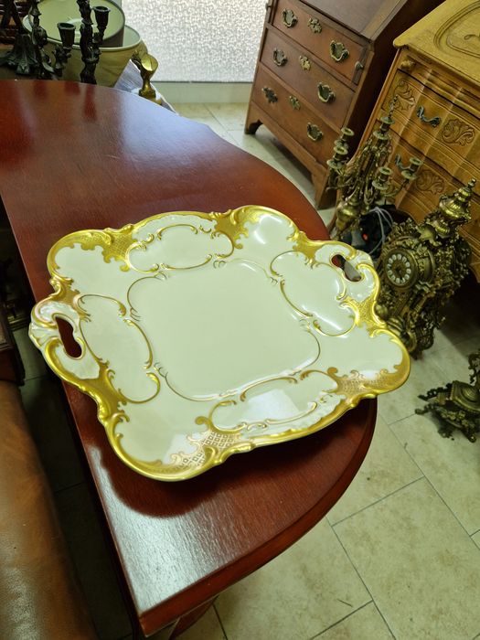 Уникат- Много стара рядка антикварно порцеланово плато Hutschenreuther