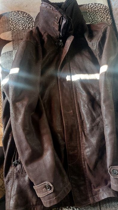 Кожено палто pierre cardin