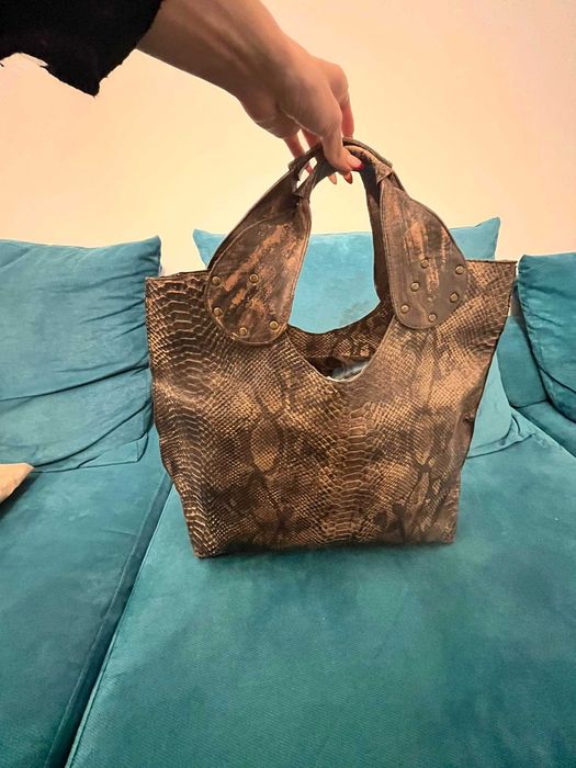 Голяма кафява чанта и лятна кошница 2 модела