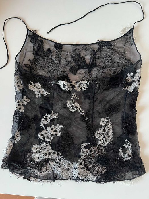 Top de ocazie din dantela brodat manual Deverra Atelier