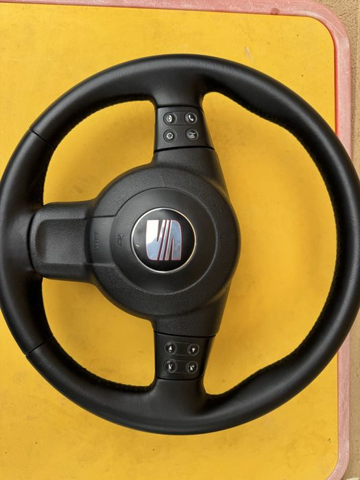 Volan seat leon 1p  piele cu comenzi spira volan airbag
