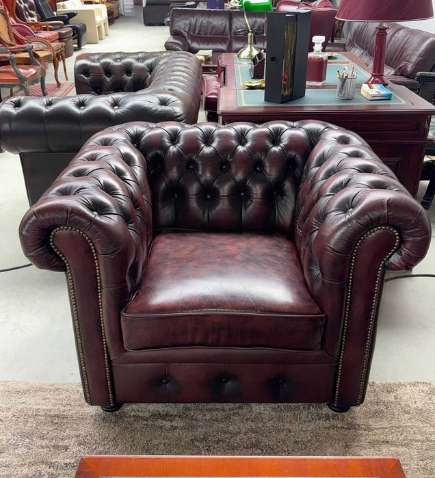 Chesterfield -Класическа кожена гарнитура