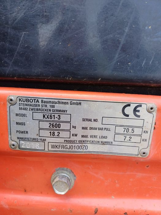 Mini excavator kubota