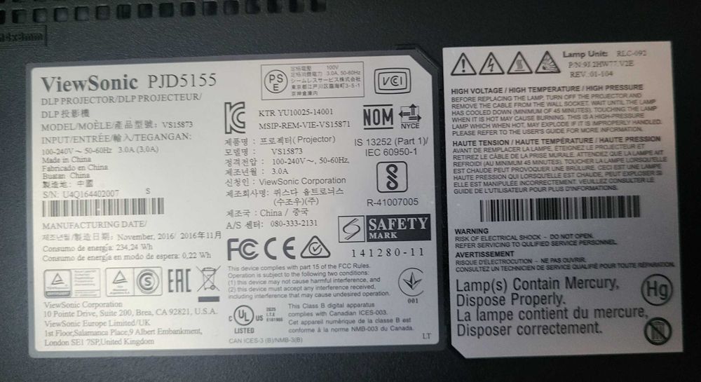 Проектор ViewSonic PJD5155 3D
