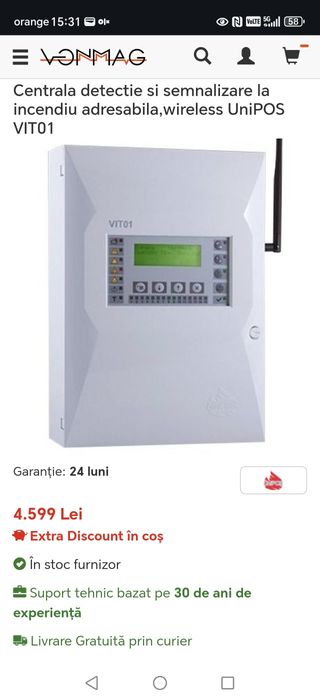 Centrala Incendiu Wireless Unipos VIT01