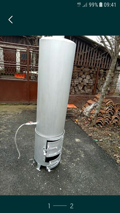 Boiler pe lemne pentru baie