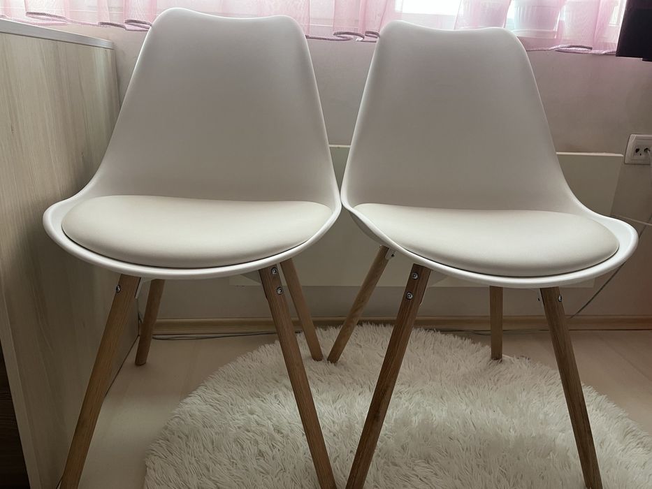 Кухненски стол бял, 2бр (JYSK KASTRUP)