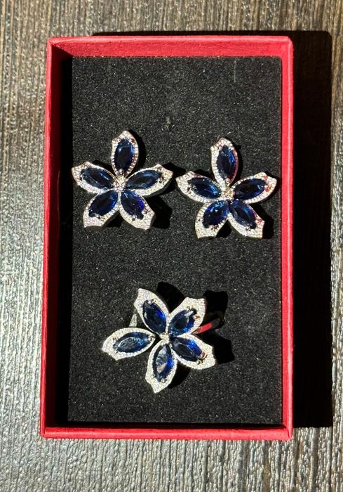 Серебряный набор с гранатом 925