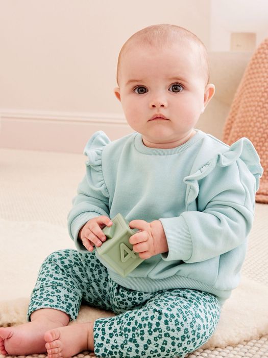 Нов Комплект Next с ватирана блуза 12-18м/ 86см