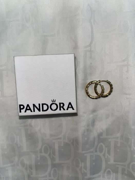 Пандора (Pandora)золотые сережки оригинал
