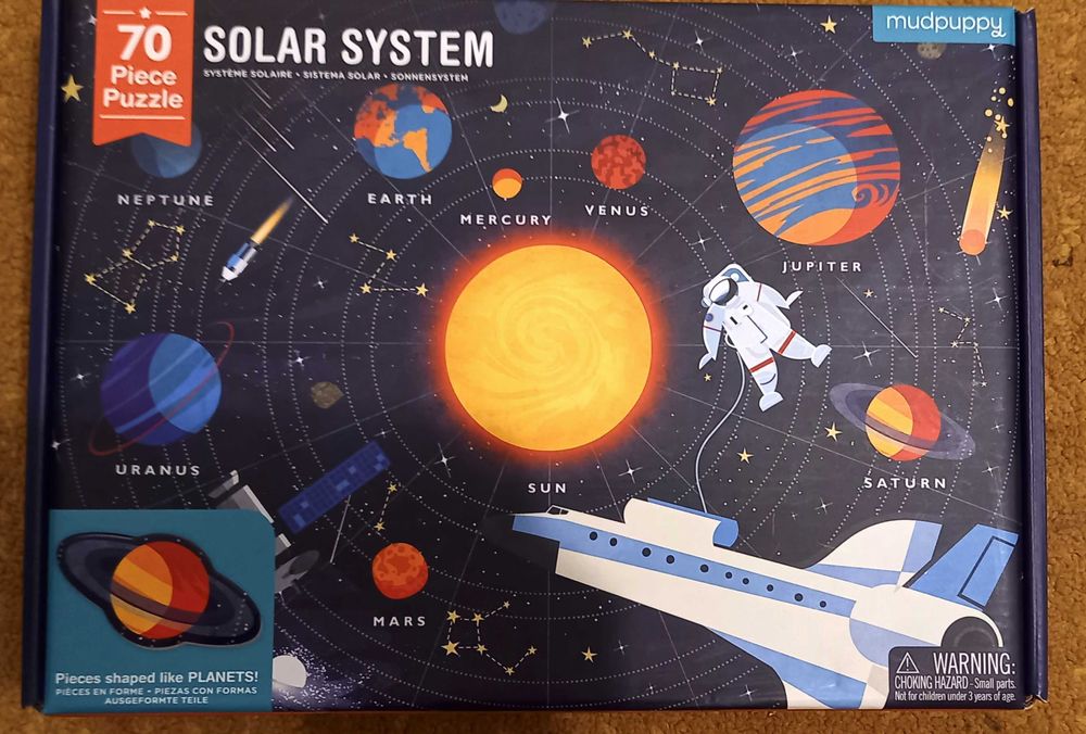 Puzzle Sistemul Solar,Planete - 70 piese mari carton, 5-9 ani, 59x42cm