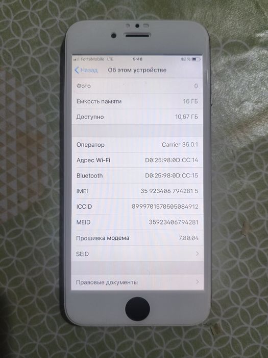 Apple iPhone 6 память 16г