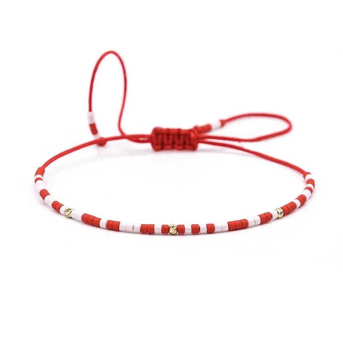 Bratara aur 14K cu miyuki snur rosu - noua - 99 Ron