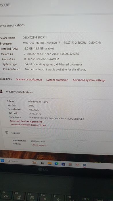 LG Laptop Gram Ultra Slim i7 16GB Ram Ultra Usor 17inch