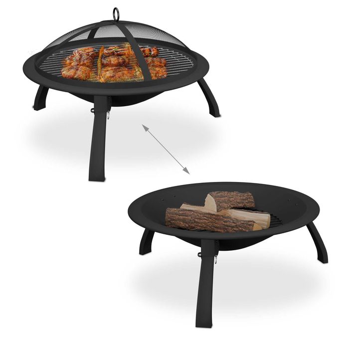 Vatra de foc si gratar 2-in-1 cu capac protectie si vatrai 37 x 60 cm
