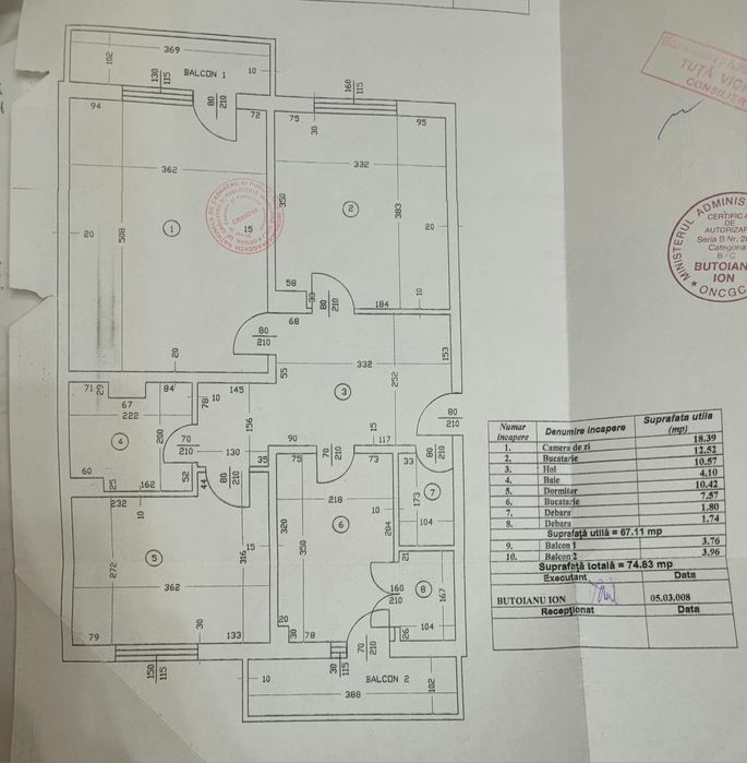 Apartament 3 camere decomandat