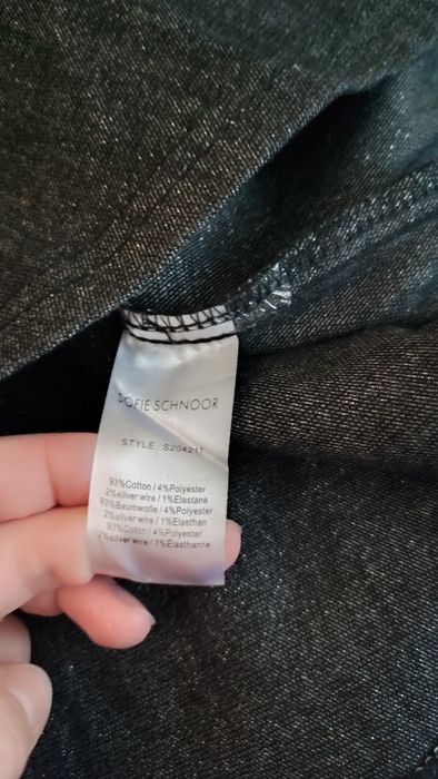 Черно дънково яке ХЛ еластично с бляскави нишки