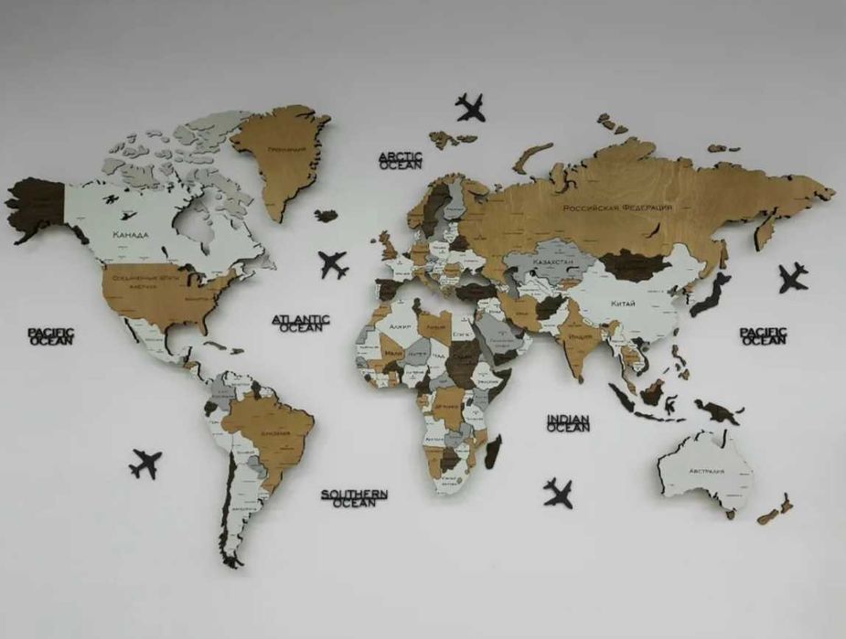 Деревянная Карта мира