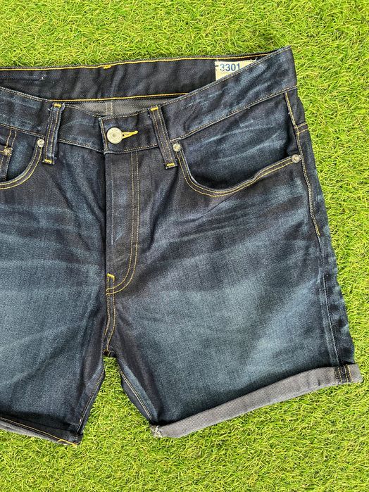 Мъжки дънки : G- Star RAW Denim Shorts 3301 Straight Fit Dark Aged
