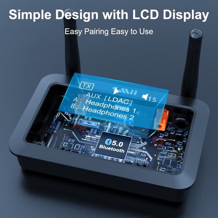 1Mii B03Pro+ Bluetooth Transmitter Receiver Certified LDAC for TV Home Stereo