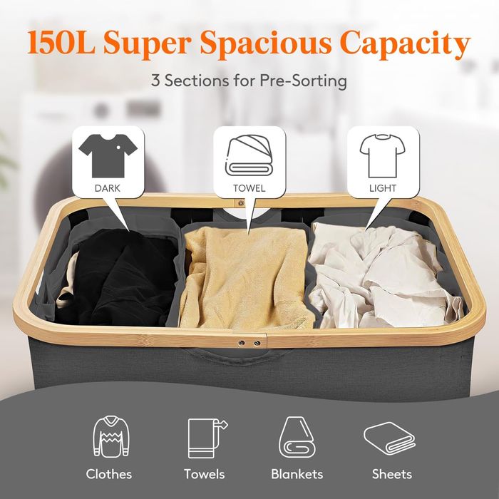 Lifewit 150L coș de rufe