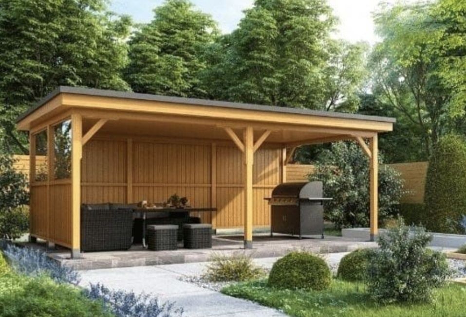 Vând o structură din lemn cu terasă