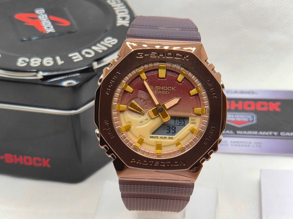 Ceas Sport Barbati Casio g shock GM 2100 Metal-Rubber, DIGI BRONZE Edition .Nou, Garantie 2 ani