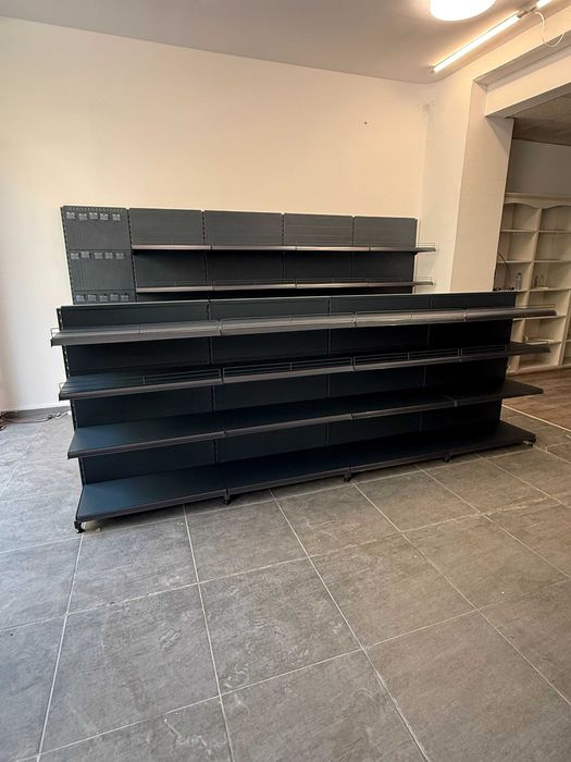 Островни стелажи за магазин антрацит