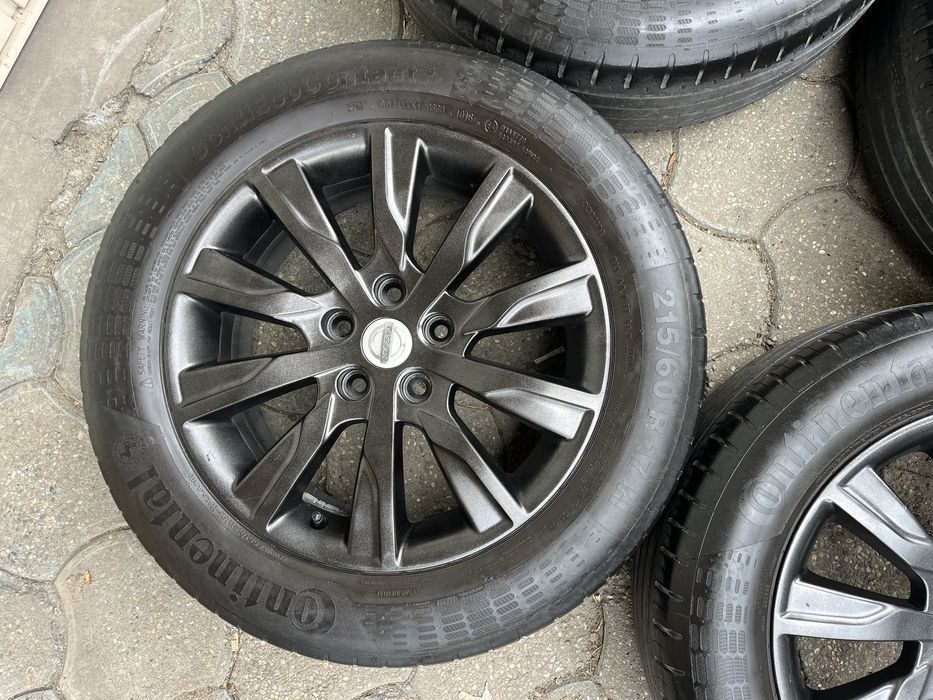 Jante aliaj 5x114.3mm, anvelope vara 215/60 R17, Nissan QashQai X-Trail Juke, Dacia Duster, Renault