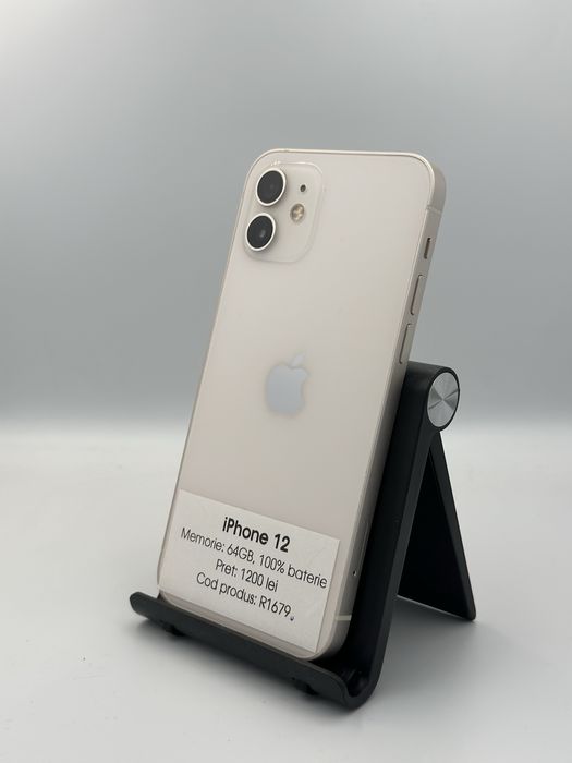 Iphone 12 - 64GB, 100% baterie, 1 an garantie