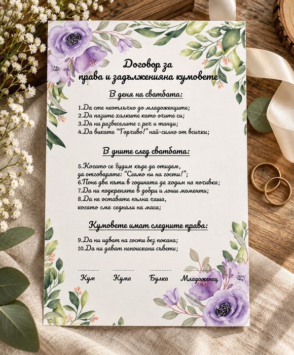 Подарък за кумове