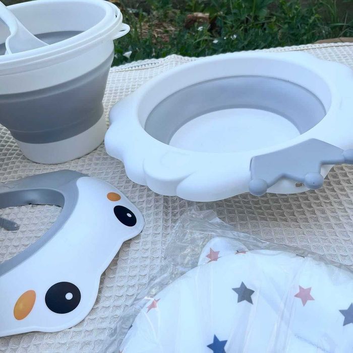 Chaqaloqlar uchun buklanadigan vannochka, 7-in-1 to‘plam