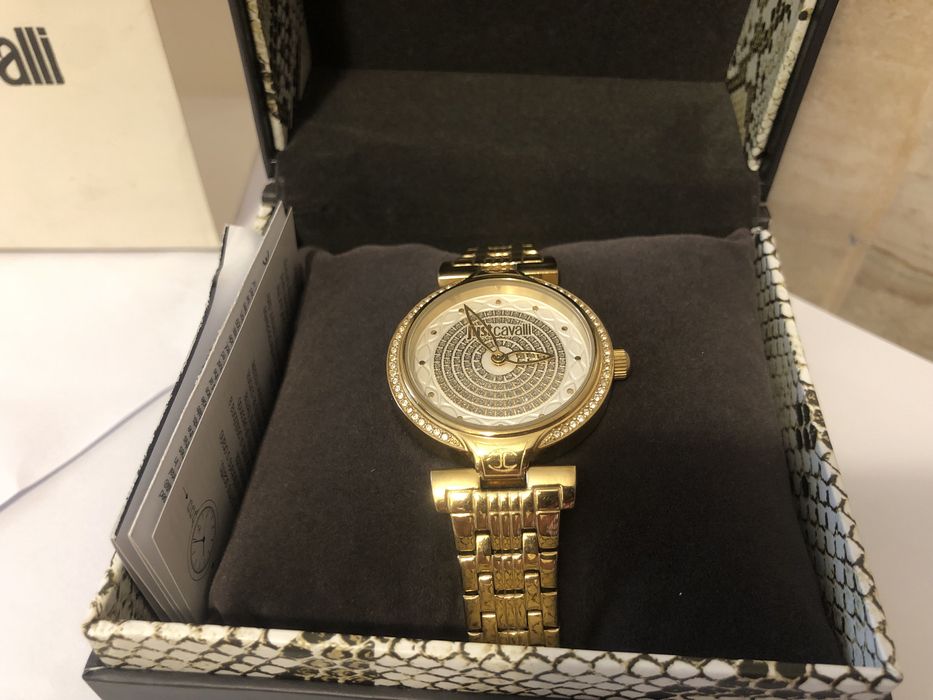 Ceas Dama Just Cavalli multe pietricele /Auriu