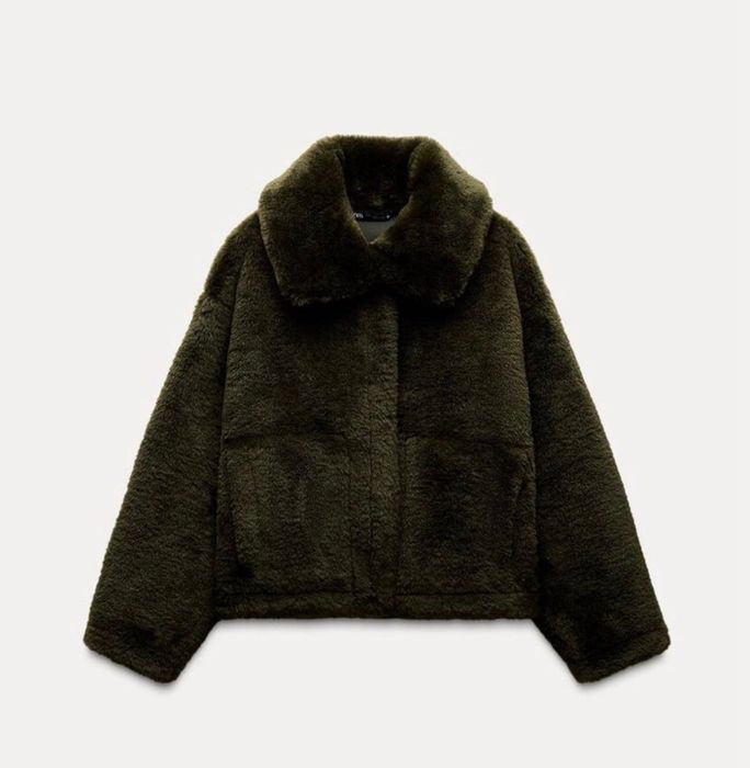 Зелено зимно пухкаво яке от Zara