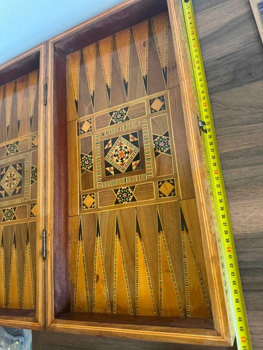 Set table din lemn cu marchetărie orientală, 50 × 25 cm, complet