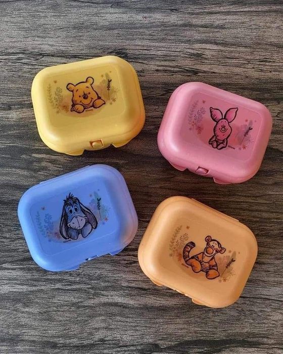 Set 4 scoici/ portmerinde Tupperware Disney Winnie The Pooh&Friends