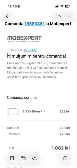 Birou Mobexpert 120x60 cm