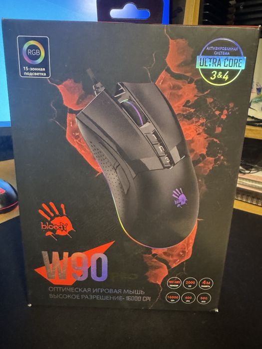 Продам игровую мышь Bloody W90 Pro . Сенсор Pixart 3389 , отклик 1мс .