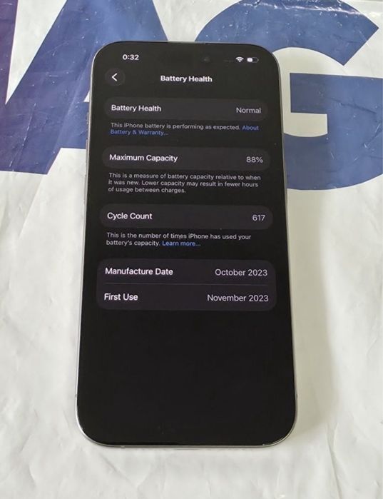 КАТО НОВ 256GB iPhone 15 Pro ЕМАГ Гаранция 2025 г. Natural | Сив