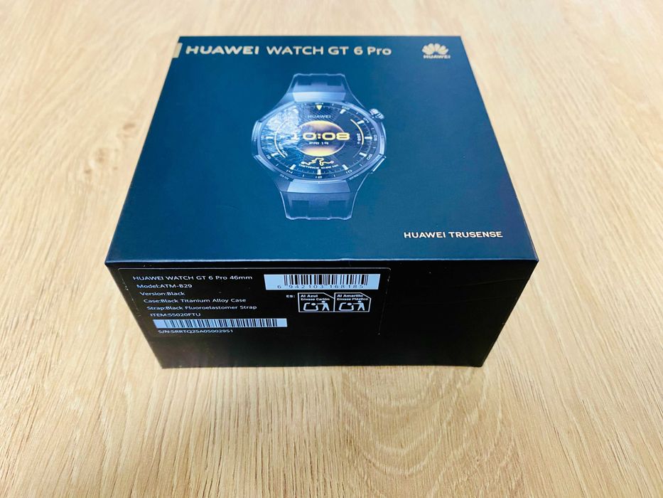 НОВ !!! Huawei Watch GT 6 Pro, 46mm, Black Titanium Case, Black Strap