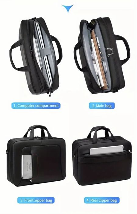 Мъжка оригинална, класическа и делова бизнес чанта за лаптоп 16”/Оксфорд материя!