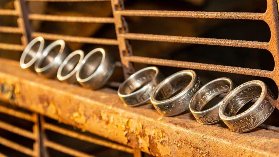 Inele handmade din monede aur/argint