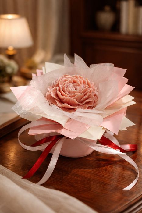 Aranjament flori ceară soia parfumată