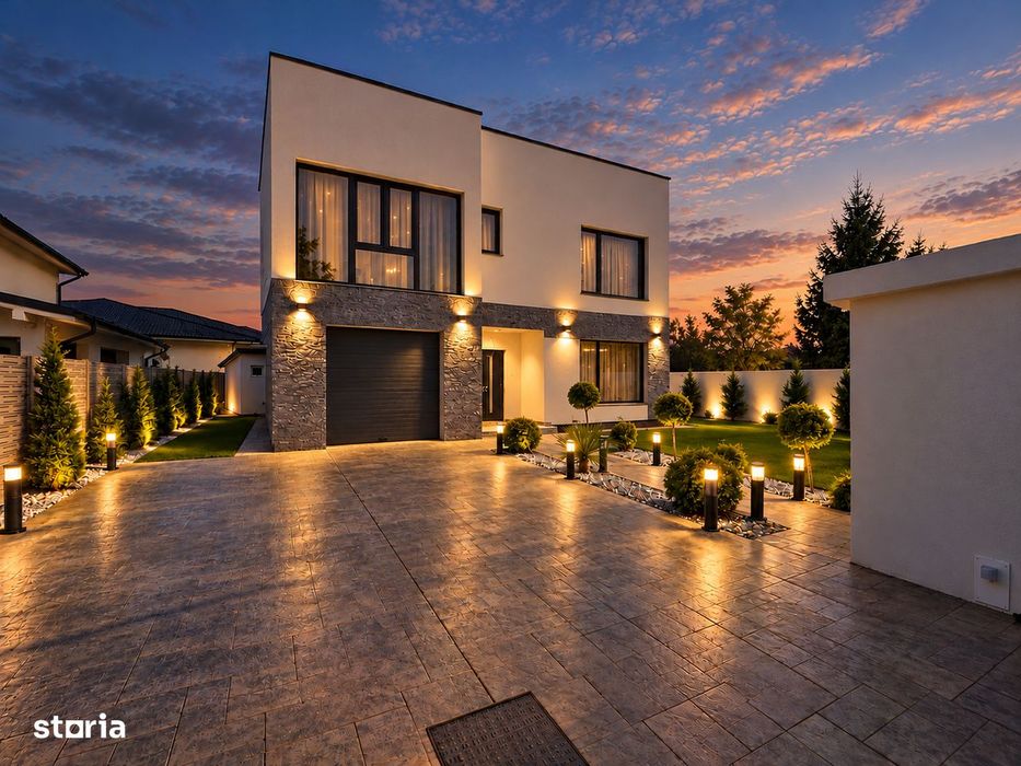 Casă modernă 5 camere | 4 băi | Garaj | Teren 500 mp