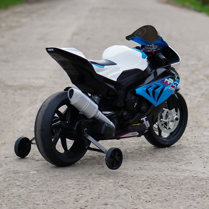 Motocicleta electrica copii BMW HP4 12V 90W, roti EVA, scaun piele,
