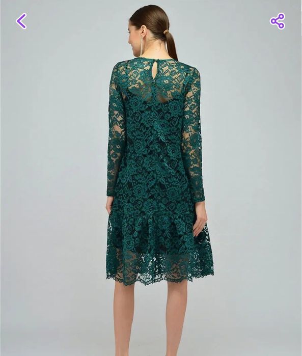 Платье зелёное кружево