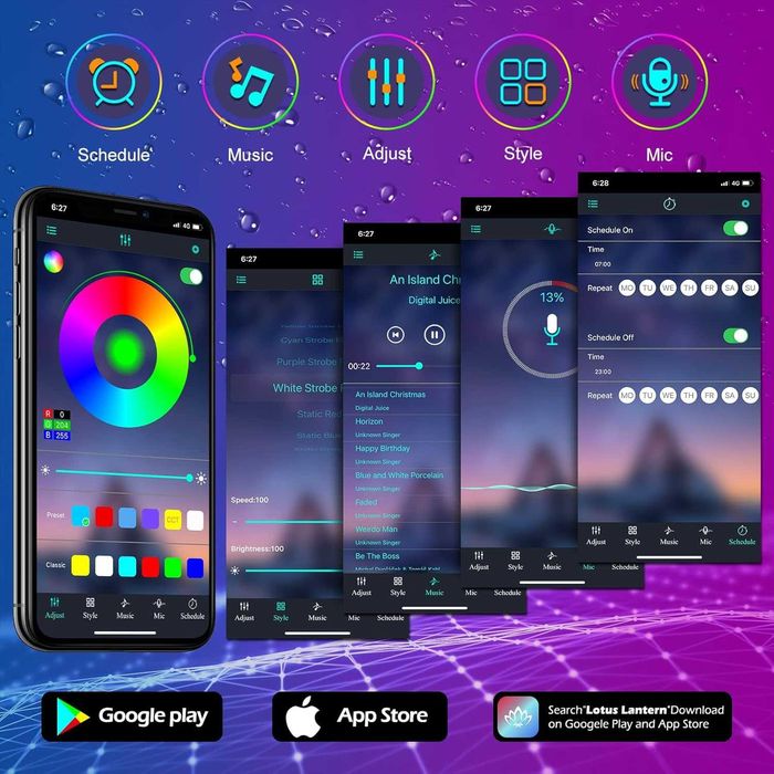 AILBTON 200 фута външни LED ленти, IP68 външни LED ленти с Bluetooth