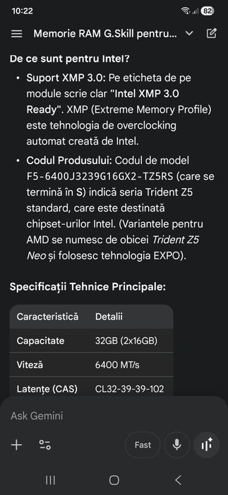 Rami g.skill trident z 5 rgb 2x16gb 6400 cl 32 intel xmp ddr5