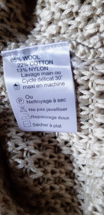 Rochie tricotata bej din lana si bumbac Italia ,superba M
