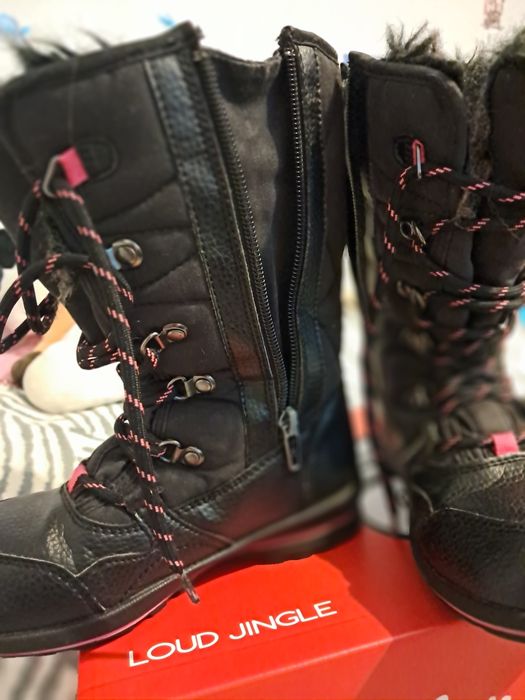 Ghete piele de iarna cu blana, mar 31, inchidere fermoar